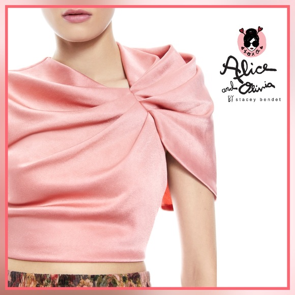 Alice + Olivia Ada Light Pink Ruffle Crop Top - Picture 4 of 16